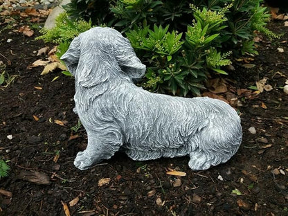 Outdoor Garden Dachshund Dog Statue Concrete Dachshund Dog Figurine Detailed Puppy Sculpture