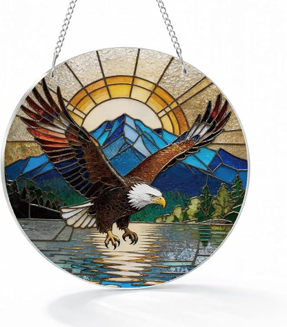 Bald Eagle Acrylic Suncatcher, Animal Hanging Suncatcher, Indoor Window Wall Art, Nature Acrylic Window Hanging, Christmas Decor, Housewarming Gift, Eagle Lover Gift for Women Men
