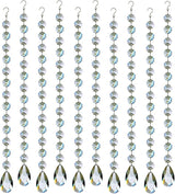 1ft 10pcs Teardrop Crystals Garland, Hanging Chandelier Crystals Prism Beads Chain for Wedding Home Decoration Clear GOLDENHAITAI