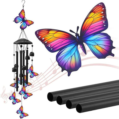 Wind Chimes for Outside,Metal Windchimes Outdoors,Wind Bells Hanging Decorate for Patio,Garden,Backyard or Porch,Gardening Gifts for Bird Lover,Women,Men/Mom, Birthday Party Decorations.(Butterfly)