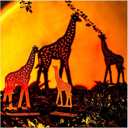 Giraffe Metal Decorative Garden Stakes Giraffe Gifts for Women Men Mom Birthday Gifts Silhouette Statues for Garden Decor, Yard Art, Patio, Outside, Lawn Ornaments, Outdoor Decorations