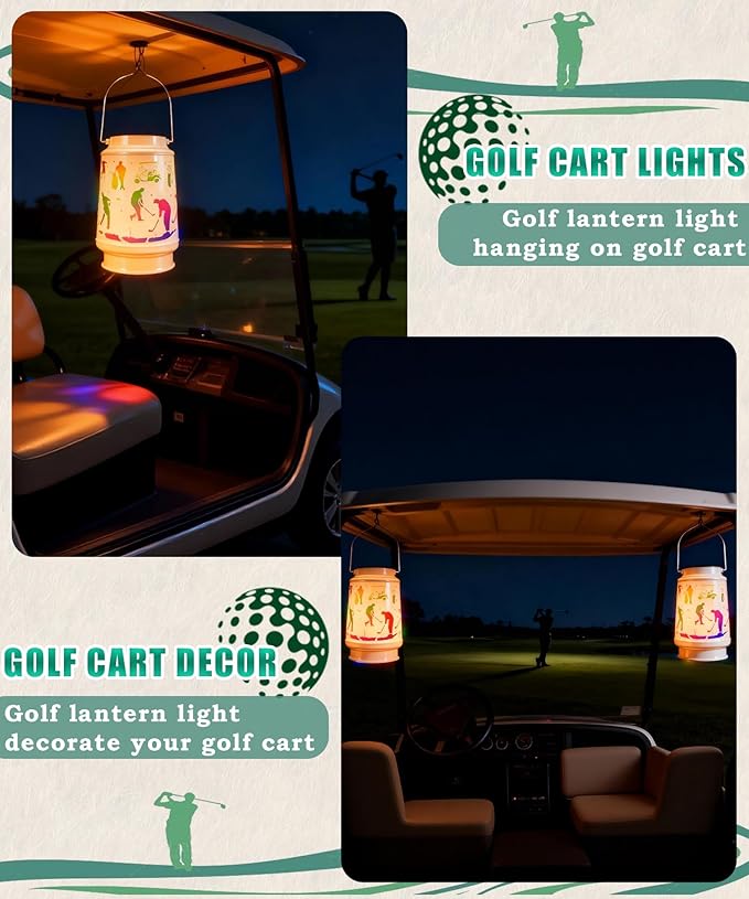 Solar Lantern Outdoor Waterproof for Patio Yard Lawn Backyard Front Porch Golf Cart Lights Golf Ornaments Decorations Gifts for Men Dad Grandpa Lantern