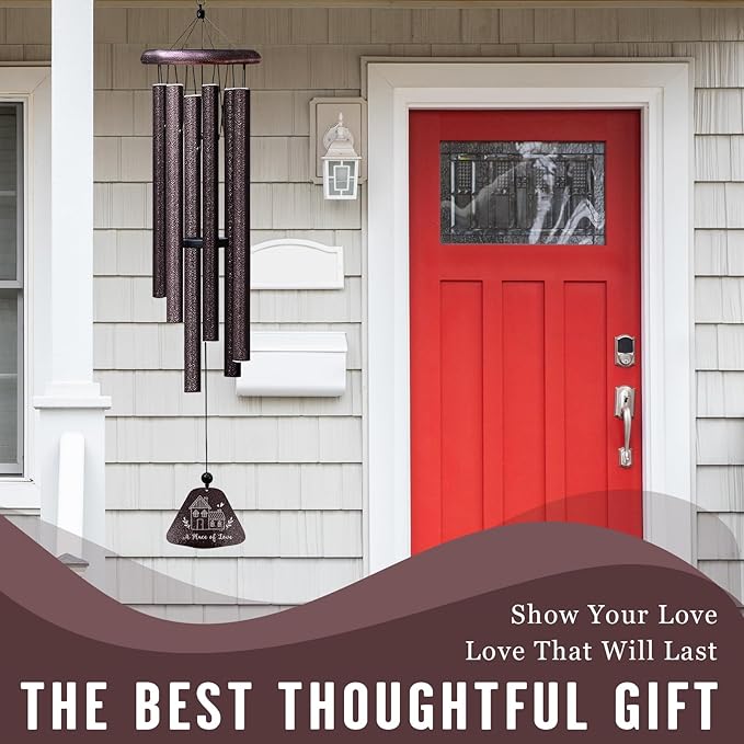 Housewarming Gifts for New Home, Home Sweet Home Gifts 32" Wind Chimes for Outside, Best Homeowner Moving Away Gift for Homewarming, New Apartment House Warming Ideas for Couple Windchimes