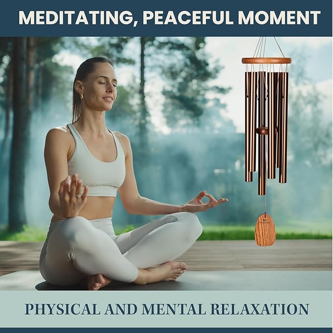 Woodstock Wind Chimes Amazing Grace Chime Medium (24'') Bronze Wind Chime Inspirational and Memorial Gifts Wind Chimes for Outside Patio Home or Garden Decor