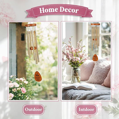 Birthday Gifts for Mom from Daughter, for Mum Stepmom, Wind Chimes for Mother, Best Mom Gifts from Son, Sentimental Gift for Mothers Day, Cute Wind Chime Garden Decor