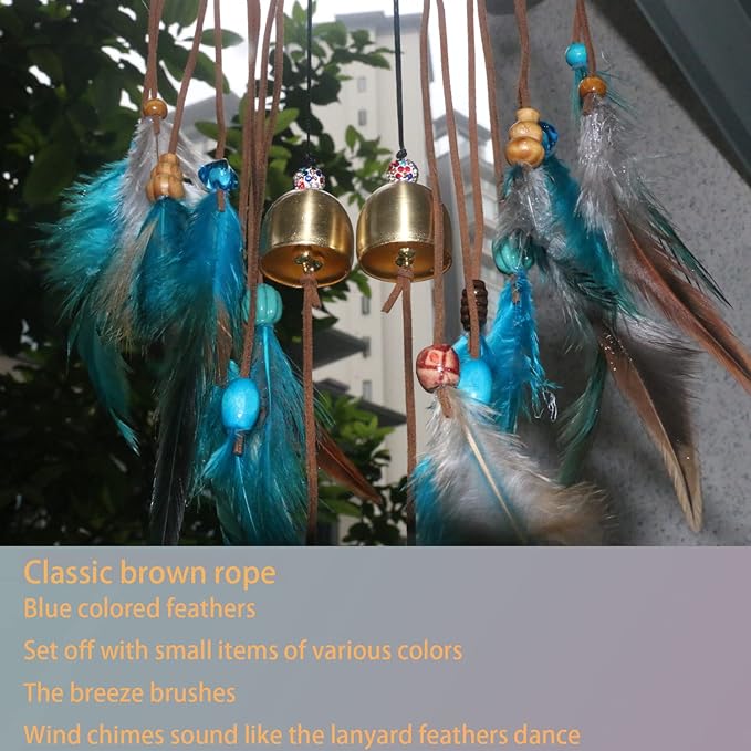 dreamcatcher wind chimes, Indian feather round net wind chimes, creative wind chimes for balcony, study, bedroom hanging decoration (metal deer head dreamcatcher wind chimes)