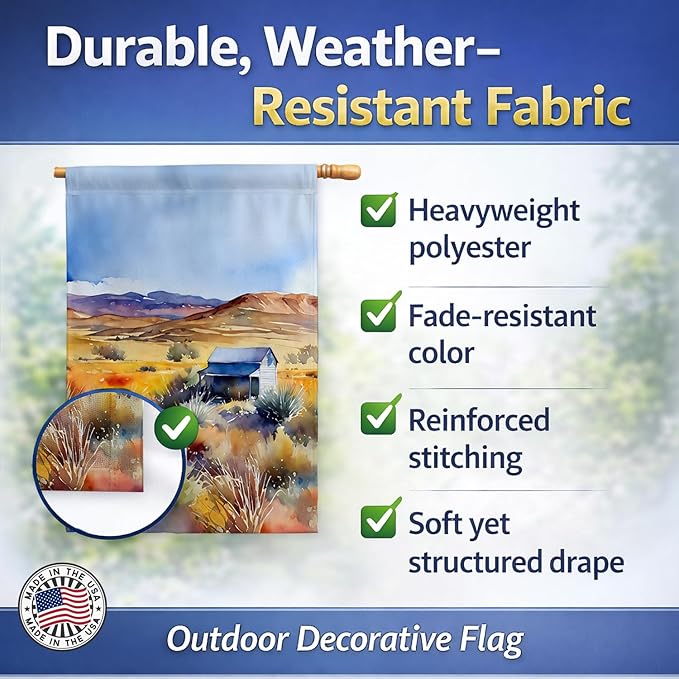 Caroline's Treasures Nevada Sagebrush in Watercolor House Flag Large Porch Sleeve Pole Decorative Outside Yard Banner Artwork Wall Hanging, Polyester, House Size, Multicolor