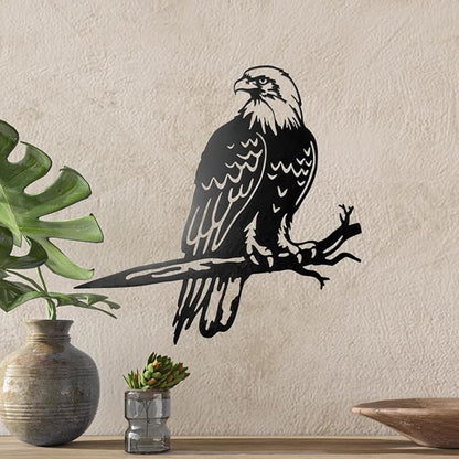 OULYDEKO Bald Eagle Metal Bird Yard Art, Outdoor Tree Decor, Eagle Statue Gift for Men