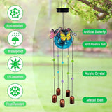 Butterfly Wind Chimes for Outside,Plastic Ball Dangle Solar Lights Outdoor,Waterproof Hanging Yard Decorations for Garden,Patio,Porch