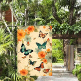 Gkyygk Butterfly Flower Garden Flag 12 x 18 Inch Double Sided Welcome Banners Farmhouse Holiday Outside Decor Burlap Yard Flag