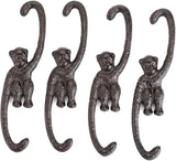 OwnMy Set of 4 Heavy Duty Cast Iron S Monkey Hooks - 8 Inch Decorative Metal Hanging Hooks S Shaped Hanging Brackets for Garden, Indoor Outdoor Home Decor
