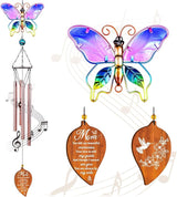 Butterfly Sympathy Wind Chimes for Loss of Mom,Memorial Gifts for Loss of Mom,Loss of Mother Sympathy Gifts,Bereavement Gift Ideas,Windchimes Outdoors