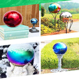 Stainless Steel Gazing Ball, 6 Pcs 50-150 mm Multi-Colour Mirror Polished Hollow Ball Reflective Garden Sphere, Pre-Drilled Gazing Globe for Home Garden Ornament Decorations