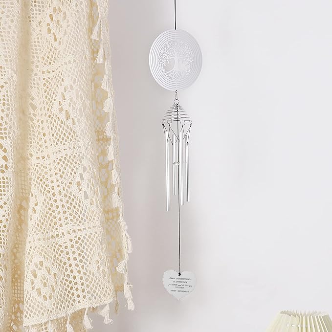 Retirement Gifts for Woman,Unique Retirement Gift for Men, Teacher, Nurse, Doctor, Coworkers, Funny Retired Gift for Boss, Friends, Mom, Retirement Wind Chimes with Wind Spinner
