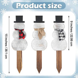 Amyhill 6 Pcs Wood Snowman Yard Stakes for Christmas Holiday Outdoor Farmhouse Snowman Decorations Xmas Garden Wooden Yard sign Decor with Stakes for Christmas Winter Lawn Patio Pathway Party Supplies