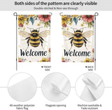 Bee Welcome Garden Flags 12×18 Inch Double Sided Decorative Yard Banner Seasonal Flag for Outdoor Outside Decor