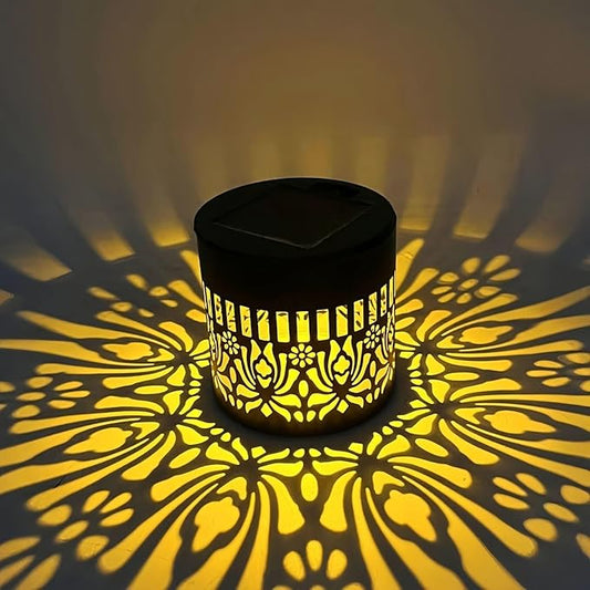 Decorative Solar Mandala Lights Outdoor Waterproof LED Metal Solar Powered Wall Fence Lights for Garden Yard Deck Step Patio Pool Lawn Back Yard Exterior Wall Decorative Lighting(#C,1PC)