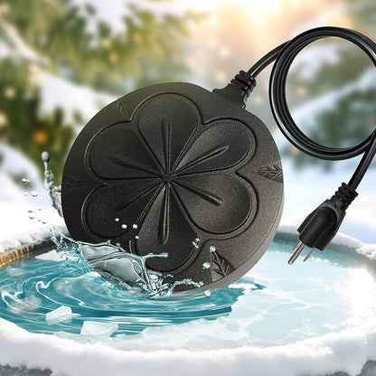 110W Bird Bath Heater for Outdoors in Winter, Submergible Cast Aluminum Chicken Water Heater with Thermostatically Controlled Bird Bath Deicer Pond Deicer for Livestock