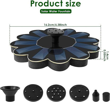 Solar Fountain for Bird Bath, Solar Water Fountain Pump for Bird Bath, Solar Bird Bath Fountains with 6 Nozzles for Gardens, Ponds, Pools, Indoors Outdoors