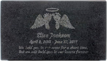 Black Granite Memorial Headstone Or Garden Memorial for Lost Infant or Child - Include You Personalized Text. Can be Used as a Sympathy Gift, Garden Stone or Grave Maker (7 x 4 x 2)