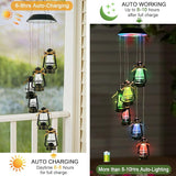Solar Wind Chime for Outside,Color Changing Solar Lights Windchime Outdoor,Hanging Lantern Decoraition for Patio,Porch,Yard,Dangler Mobiles