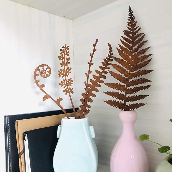 5Pcs Garden Decor Metal Flowers for Outside,Garden Stakes Decorative,Flower Bed Decor Plant Stakes,Garden Statues Outdoor Clearance,Metal Yard Art Outdoor,Plant Decorations for Pots