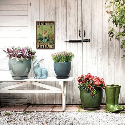 Funny Garden Sign – It’s Not Hoarding If It’s Plants | 12x8″ Vintage Metal Sign for Outdoor Garden Decor - Humorous Gardening Gift for Women & Plant Lovers, 2487