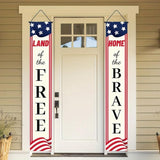 BlissYard 2Pcs Patriotic Themed Door Banners 4th of July Decorations Memorial Day Banner Hanging Porch Signs Banners for Independence Veterans Labor Day for Front Yard Indoor Outdoor Supplies