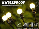 SunKite Solar Garden Lights - 4 Pack 10 LED Solar Firefly Lights Sway by Wind Outdoor Waterproof Solar Decorative Lights, Solar Outdoor Lights for Yard Patio Walkway Decoration, Warm White