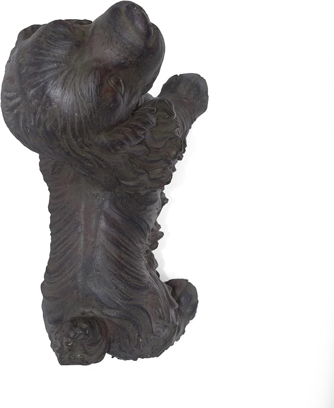 Josie Dog CAST SONE Garden Statue, Outdoor Cocker Spaniel Dog Garden Statue, Brown Finish, No Assembly Required