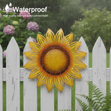 JJALIGHTS Metal Sunflower Decor Outdoor Wall Art -23 Inch Larger Size Metal Flower Wall Decor for Patio Garden Fence Home Bedroom Living Room Kitchen Bathroom, Thoughtful Gift, Housewarming Gift