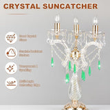 M METERXITY 10-Pack Crystal Icicle Prisms, 53mm/2.09 Inch Chandelier Pendant Maker Hanging Crystals Chandelier Prisms for Home/Windows/Garden/DIY Decoration[Green]