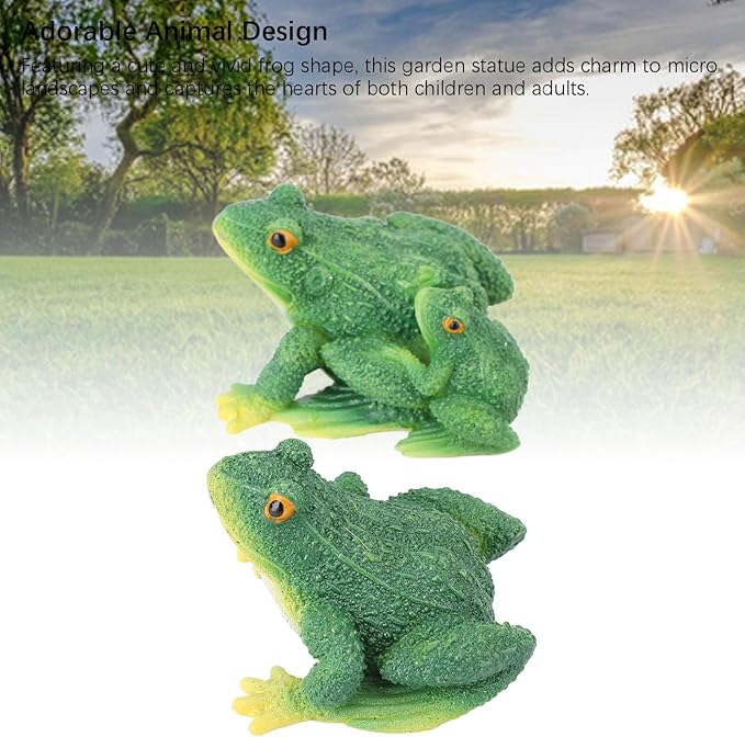 Pissente Frog Statue Garden Decor Resin Weatherproof Outdoor Frog Figurine Lawn Ornament for Indoor Outdoor Patio Yard (1 Pair)