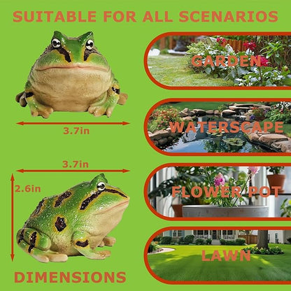 Sunthus Frog Toad Sculptures Garden Statues Yard Art Resin Decorations Outdoor Decor (Green, Standard)