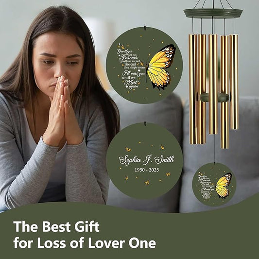 ASTARIN Sympathy Wind Chimes for Loss of Loved Ones Dad Mom, Memorial Wind Chimes Customizable, in Memory of Mother/Father, Remembrance Gifts(Produced in USA)