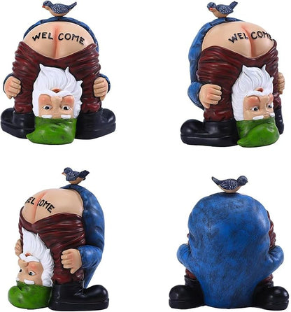 Garden Gnome Statue, Garden Decor,Gnomes Decorations for Yard, Funny Bird Welcome Figurines for Outdoor Patio, Lawn, Yard Art Decoration
