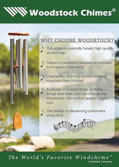 Woodstock Wind Chimes for Outside, Garden Deco, Outdoor & Patio Decor (20") Wind Bell Style Wind Chime Wind Bell Style Wind Chimes for Outdoor Decor Encore Garden Bells Christmas/Hanukkah Gifts (DCGB)