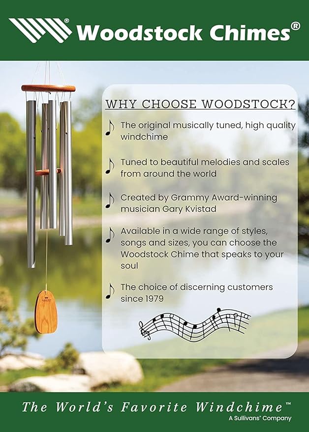 Woodstock Wind Chimes for Outside, Outdoor Decor, Patio and Garden Decor for Outside, Front Porch Decor Wind Gong Style Wind Chimes (50") Emperor Gong Large Black Gifts (EGCLB)
