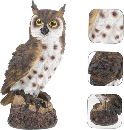 Resin Owl Garden Decor Outdoor Landscaping Sculpture for Courtyard Creative Animal Figurine Nature Theme for Garden Decoration