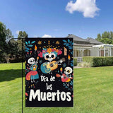 Gkyygk Welcome Garden Flag Dia De Los Muertos 12x18 Inch Double Sided Skull Day Of The Dead Small Burlap Banners Yard House Seasonal Farmhouse Home Decor for Men Women