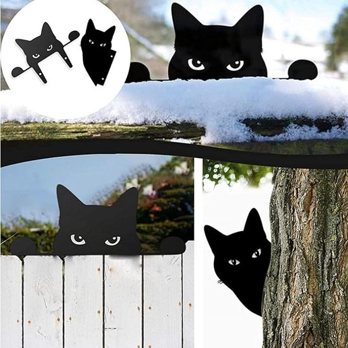 Yard Art Decor, Metal Animal Statue Stakes Hollow Out Animals Shape Silhouette Decoration for Yard Lawn Garden (Fox)