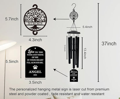 Personalized Pet Memorial Wind Chimes, Memorial Gift, Dog Memorial Bereavement Gift, Dog Pet Loss