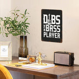 Vintage Tin Signs Guitar Dibs on the Bass Players Retro Metal Wall Decor for Home,Garden & Patio Inspirational Quotes & Funny Life Posters 8x12IN