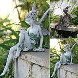 Garden Statues Sitting Fairy Statue Craft Landscaping Yard Decoration,Outdoor Fairy Tale Angel Statue Decoration for Landscaping Yard Yard Ornaments Decor