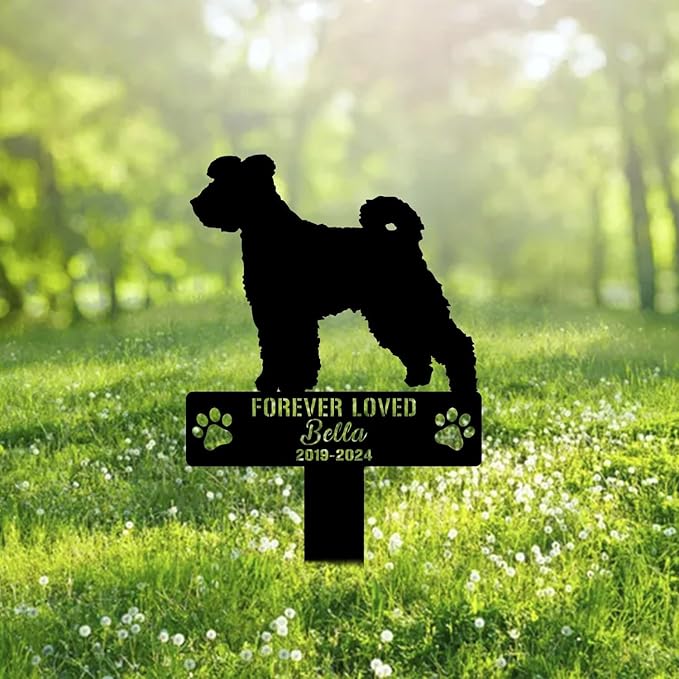 Custom Welsh Terrier Dog Metal Memorial Garden Stake Personalized Pet Grave Marker Name Sign Remembrance Stake Decor Sympathy Dog Loss,Outdoor Statues for Yard Garden Lawn Patio Pathway Grave.