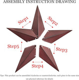 VIVICOMFY 36" Large Barn Star-Red Black Barn Star Outdoor Decoration-Metal Stars for Outside Texas Stars Art Rustic Vintage Western Country Home Farmhouse Primitive House Decor- Primitive Wall Décor
