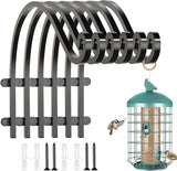 6Pack Heavy Duty Hanging Plant Brackets for Plants Basket Outdoor and Indoor, 12Inch Hanging Brackets Outdoor, 80lbs Holds Metal Plant Hanger Wall Hooks for Hanging Flower Pot Bird Feeder Lanterns