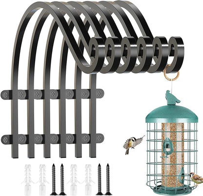 6Pack Heavy Duty Hanging Plant Brackets for Plants Basket Outdoor and Indoor, 12Inch Hanging Brackets Outdoor, 80lbs Holds Metal Plant Hanger Wall Hooks for Hanging Flower Pot Bird Feeder Lanterns