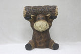 Hi-Line Gift Ltd Moose Cub Holding Welcome Sign Garden Decor