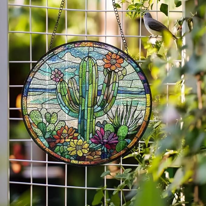 Stained Glass Window Hanging,suncatcher Stained Glass kit,Stained Glass Ornament, Garden suncatchers for Windows Hanging,Window Decor or Indoor,Gifts for Women, Lovers, Couple, Friends